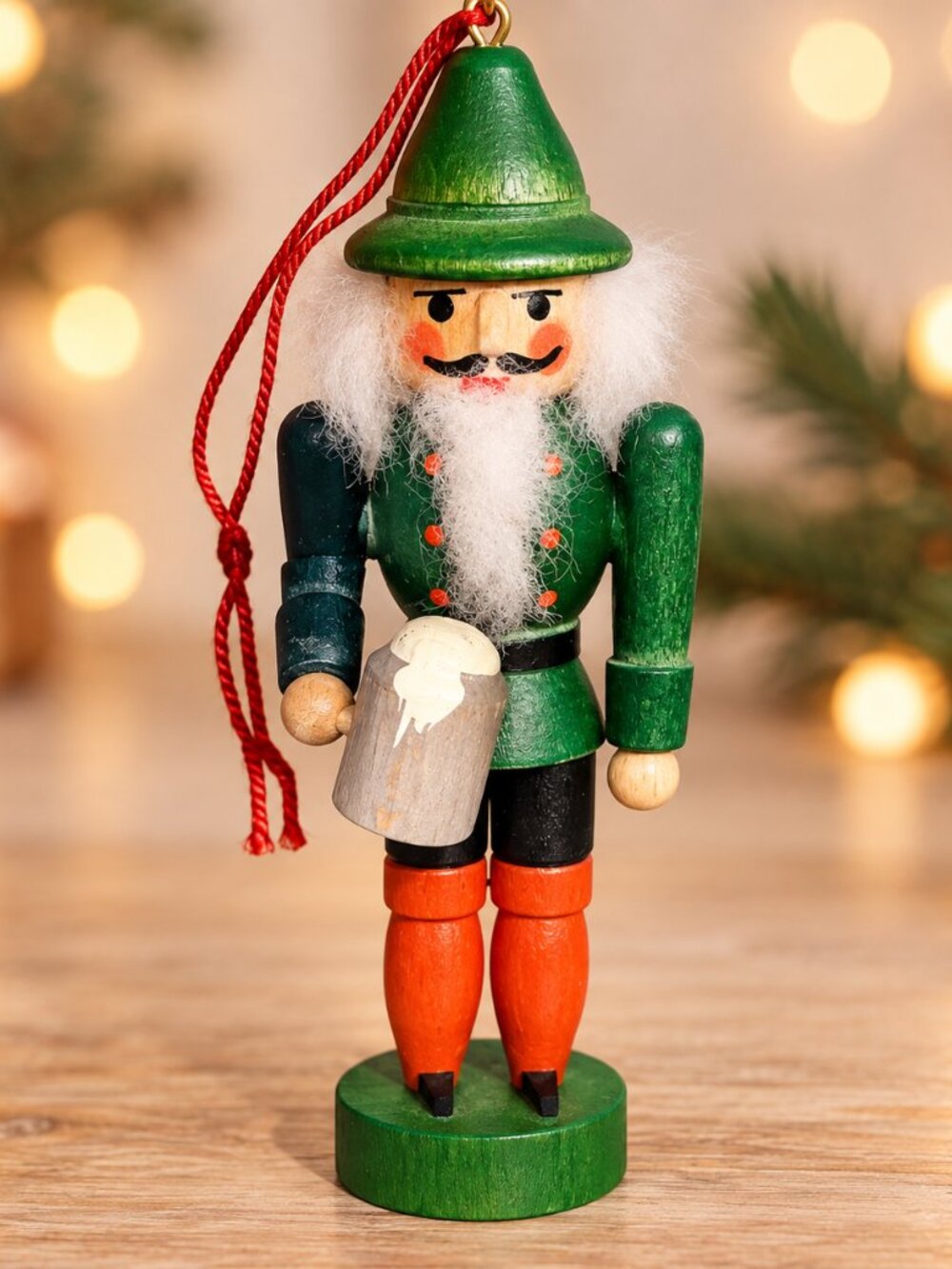 VTG Holzkunst Christian Ulbricht Wood Nutcracker Ornament German Hunter 4"